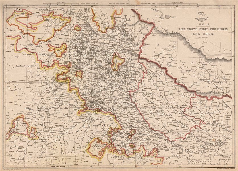 BRITISH INDIA. 'The North West Provinces & Oude'. Dehli. Nepal. WELLER 1862 map